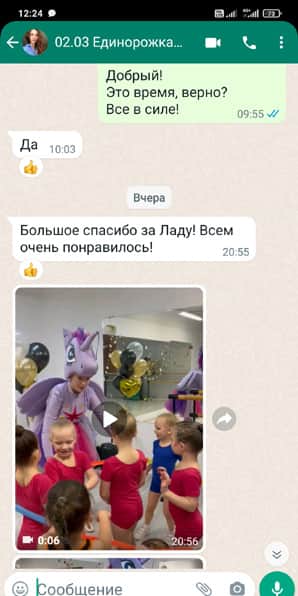 Отзыв на аниматора Пони Единорожка на детском празднике 02/03/2024