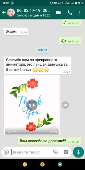 Отзыв аниматор на день рождения девочки 06/02/2021