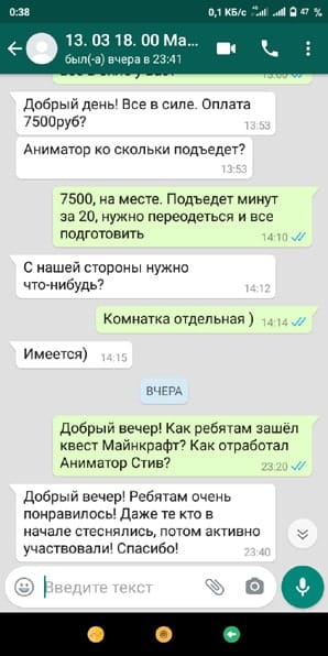 Отзыв квест Майнкрафт на день рождения 10 лет 13/03/2021