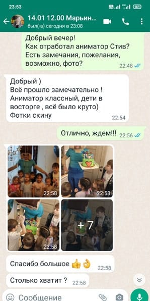 Отзыв на аниматора Майнкрафт Стив на день рождения 14/01/2023