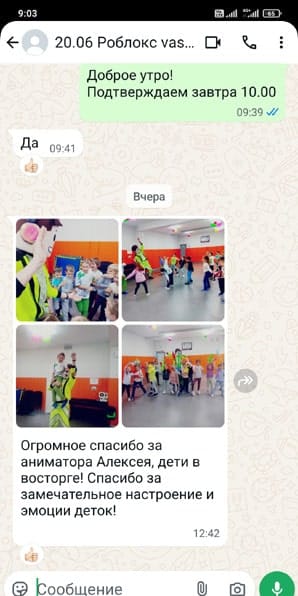 Отзыв на аниматора Роблокс на день рождения 20/06/2025