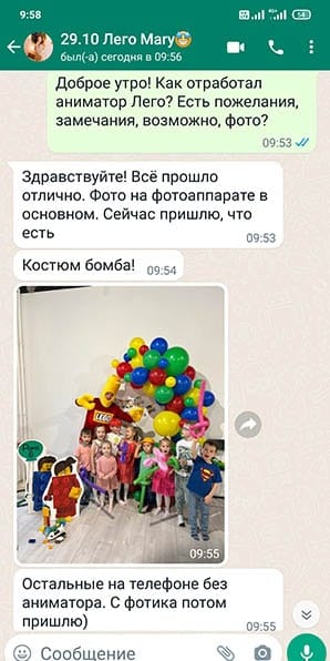 Отзыв аниматор Лего на день рождения 29/10/2022