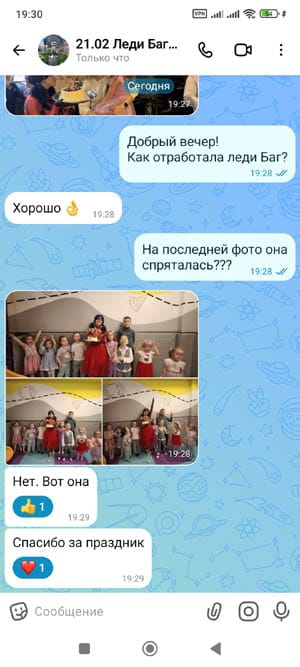 Отзыв на аниматора Леди Баг с дня рождения